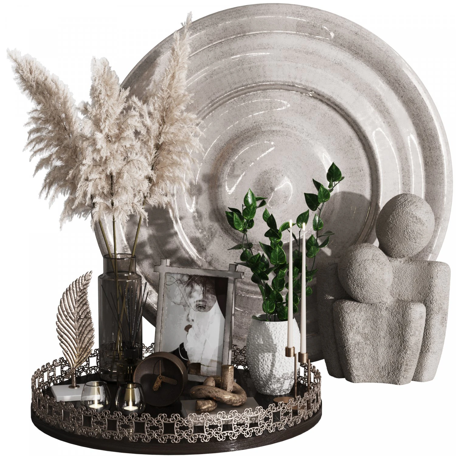 Decorative set 3D Model .c4d .max .obj .3ds .fbx .stl .blend 