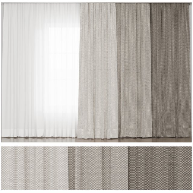 Curtains4 3D Model .c4d .max .obj .3ds .fbx .stl .blend 