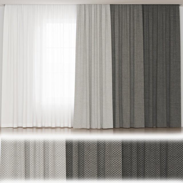 Curtains 3D Model .c4d .max .obj .3ds .fbx .stl .blend