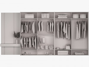 Wardrobe with filling 3D Model