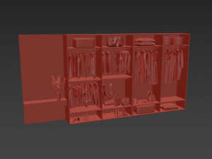 Wardrobe with filling 3D Model