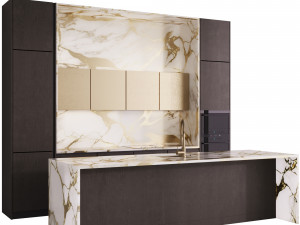 Modern kitchen with island 3D Model