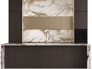 Modern kitchen with island Modelo 3D