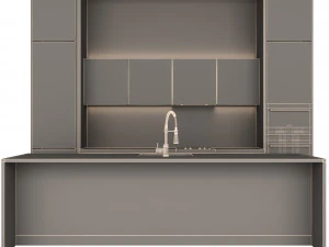 Modern kitchen with island 3D Model