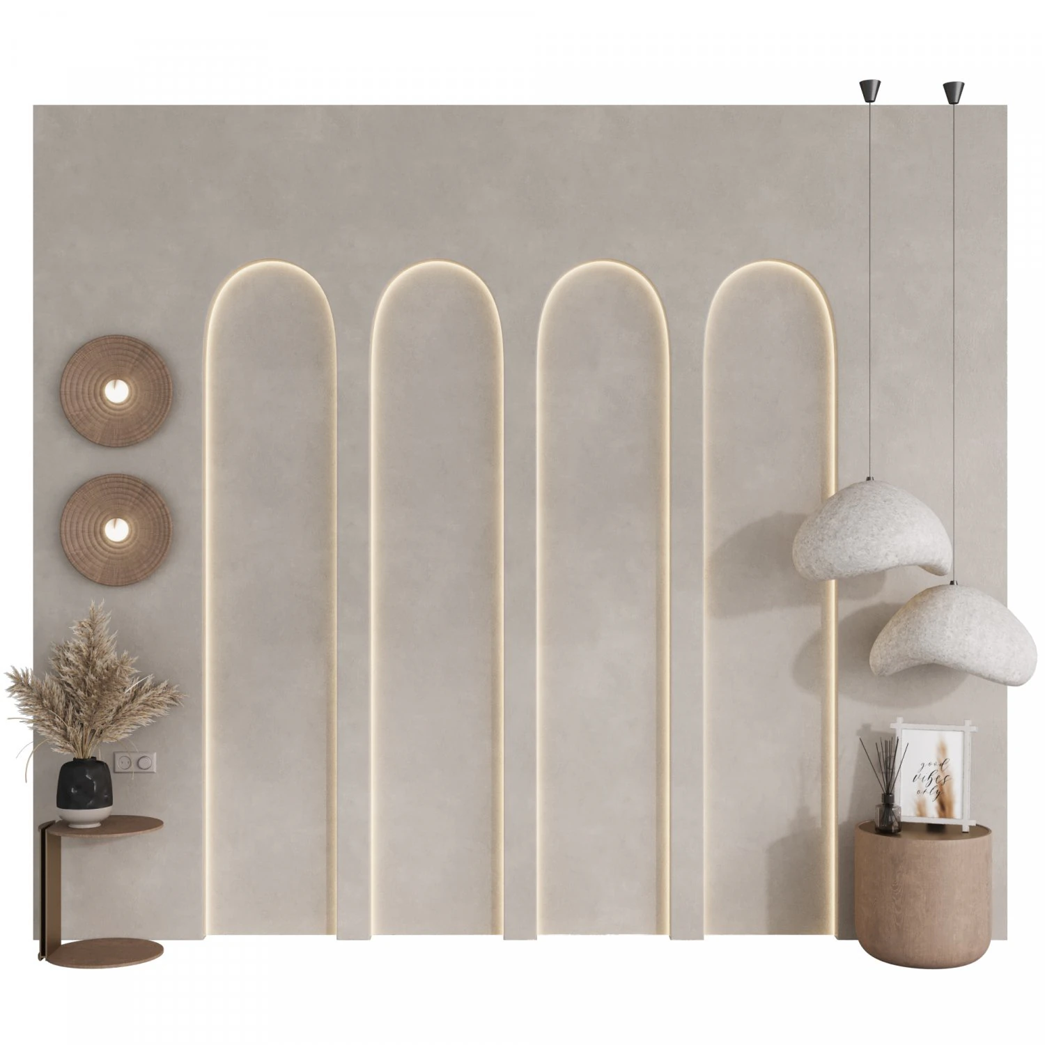 Headboard 8 3D Model .c4d .max .obj .3ds .fbx .stl .blend 