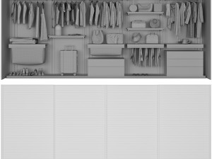 Wardrobe with filling 3D Model