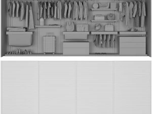 Wardrobe with filling 3D Model