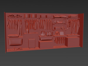 Wardrobe with filling 3D Model