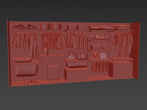 Wardrobe with filling 3D Model