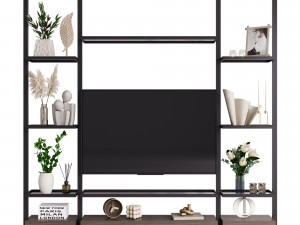 TV wall 6 3Dモデル