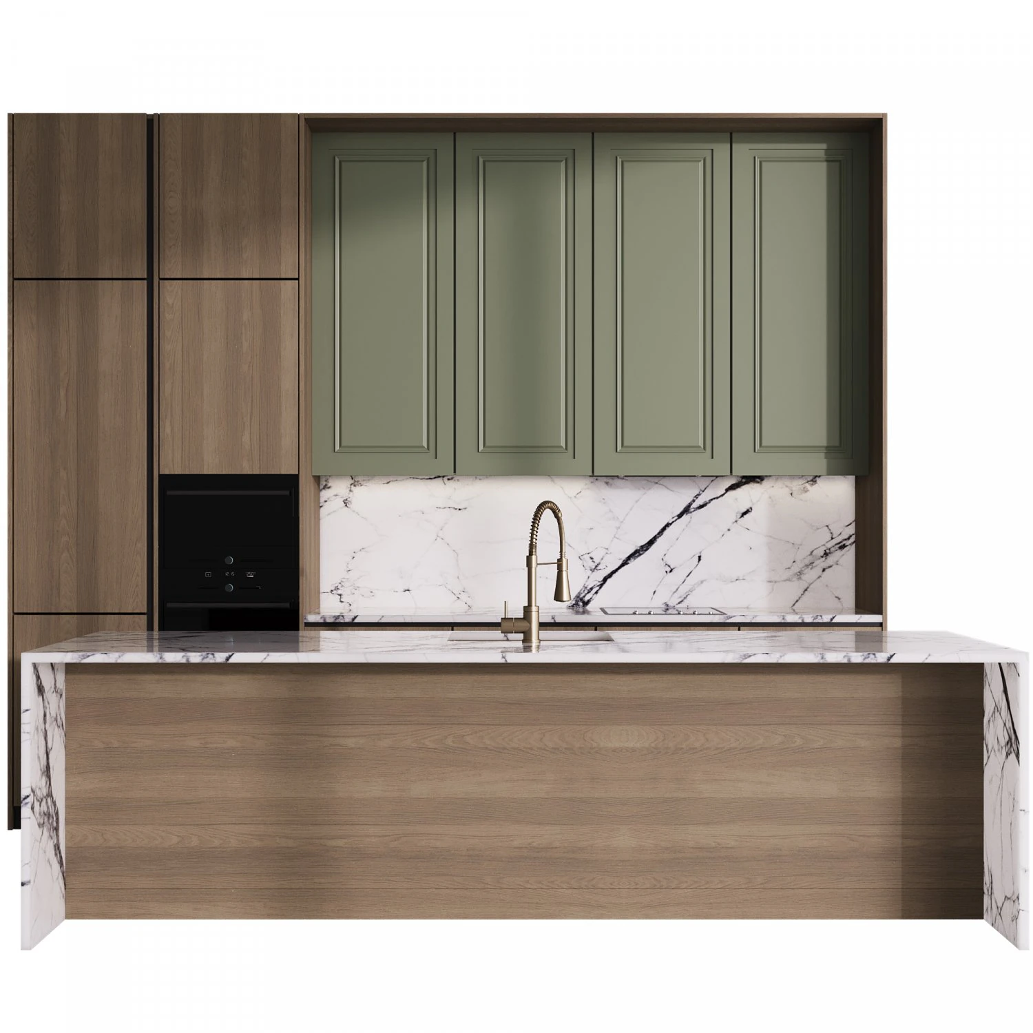 Modern kitchen with island 5 3D Model .c4d .max .obj .3ds .fbx .stl .blend