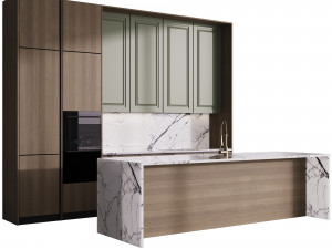 Modern kitchen with island 5 3D-Modell