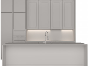 Modern kitchen with island 5 3D-Modell
