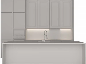 Modern kitchen with island 5 3D Model