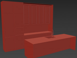 Modern kitchen with island 5 3D-Modell