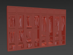 Wardrobe with filling 3D-Modell