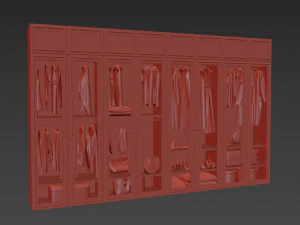 Wardrobe with filling 3D Model