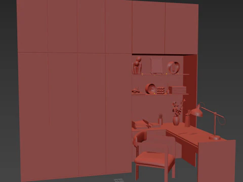 Workplace- office furniture 3D Model