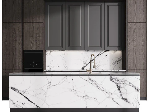 Cozinha moderna com ilha 6 Modelo 3D