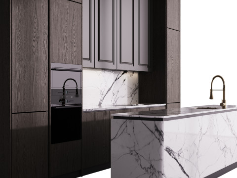 Modern kitchen with island 6 3D 모델