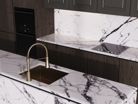 Modern kitchen with island 6 3D 모델