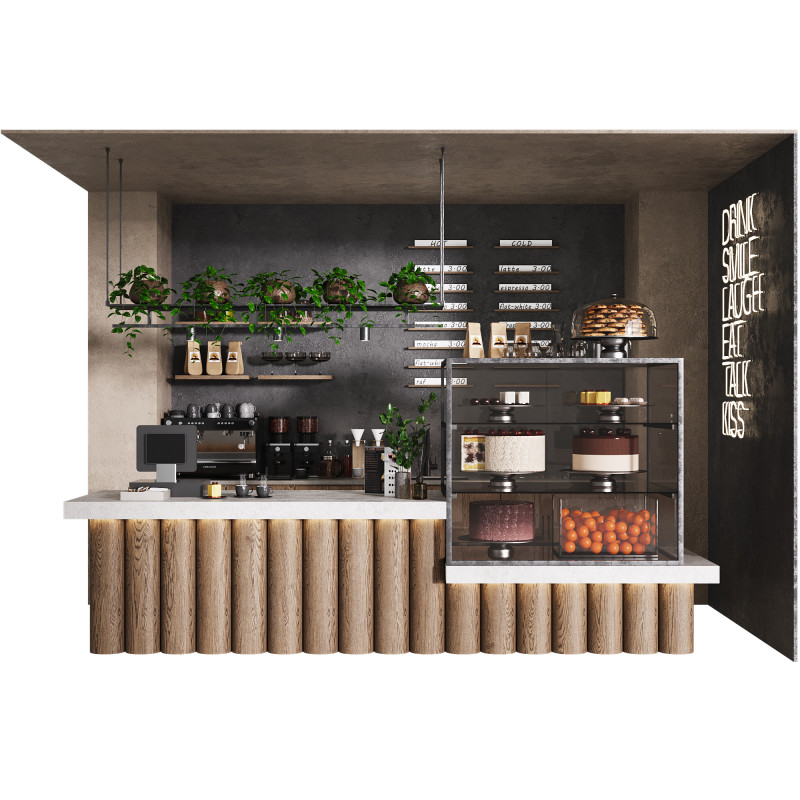Coffee shop 7 Model 3D .c4d .max .obj .3ds .fbx .stl .blend