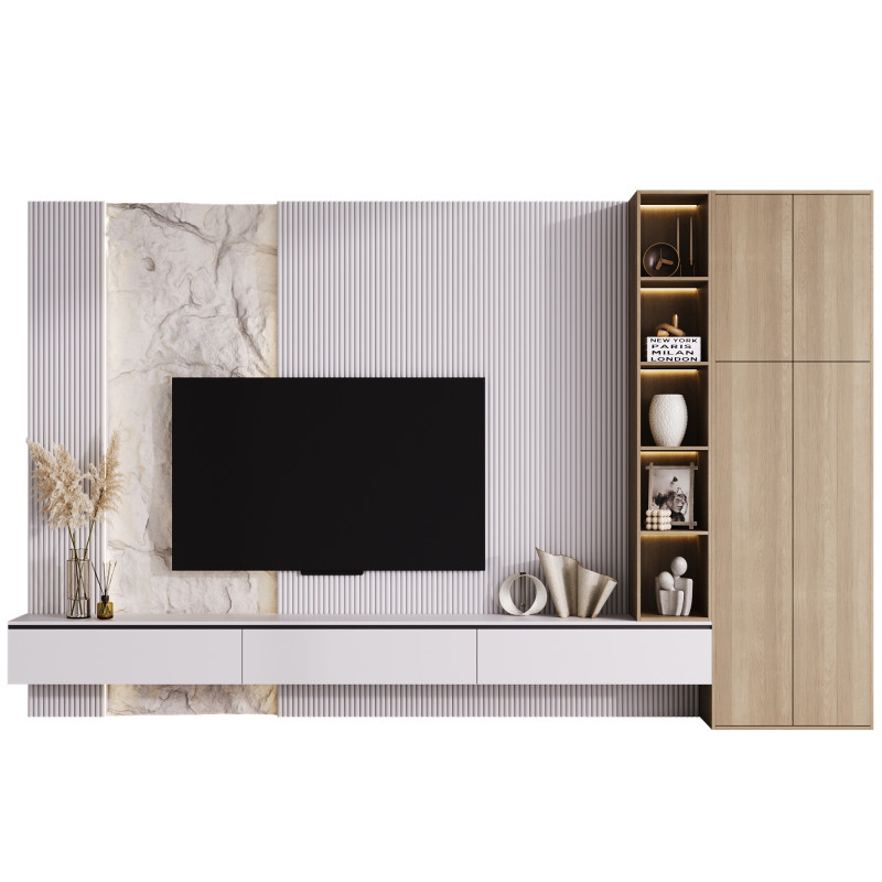 TV wall 8 Modèle 3D .c4d .max .obj .3ds .fbx .stl .blend 