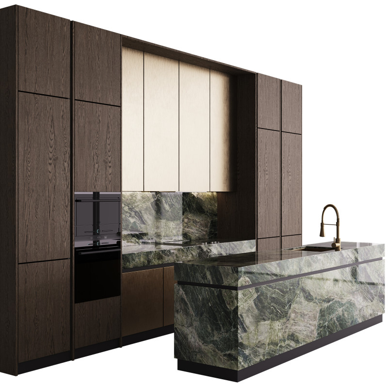 Modern kitchen with island 7 3D Model .c4d .max .obj .3ds .fbx .stl .blend 