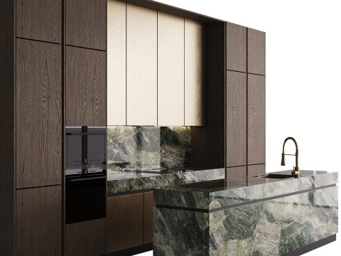 Modern kitchen with island 7 3D Model