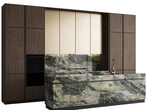 Modern kitchen with island 7 3D Model