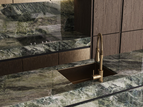 Modern kitchen with island 7 3D Model