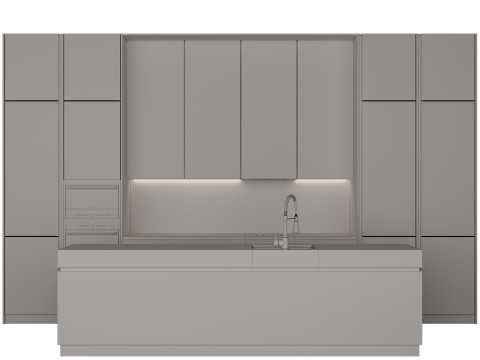 Modern kitchen with island 7 3D Model