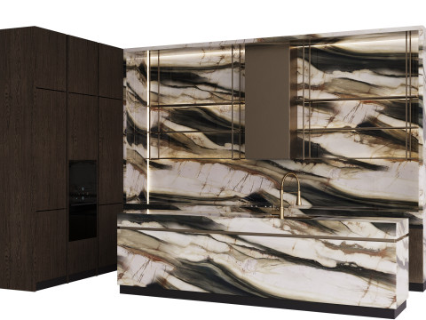 Modern kitchen with island 8 3D-Modell