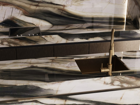 Modern kitchen with island 8 3D-Modell