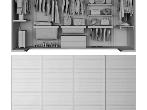 Wardrobe with filling 3D Model