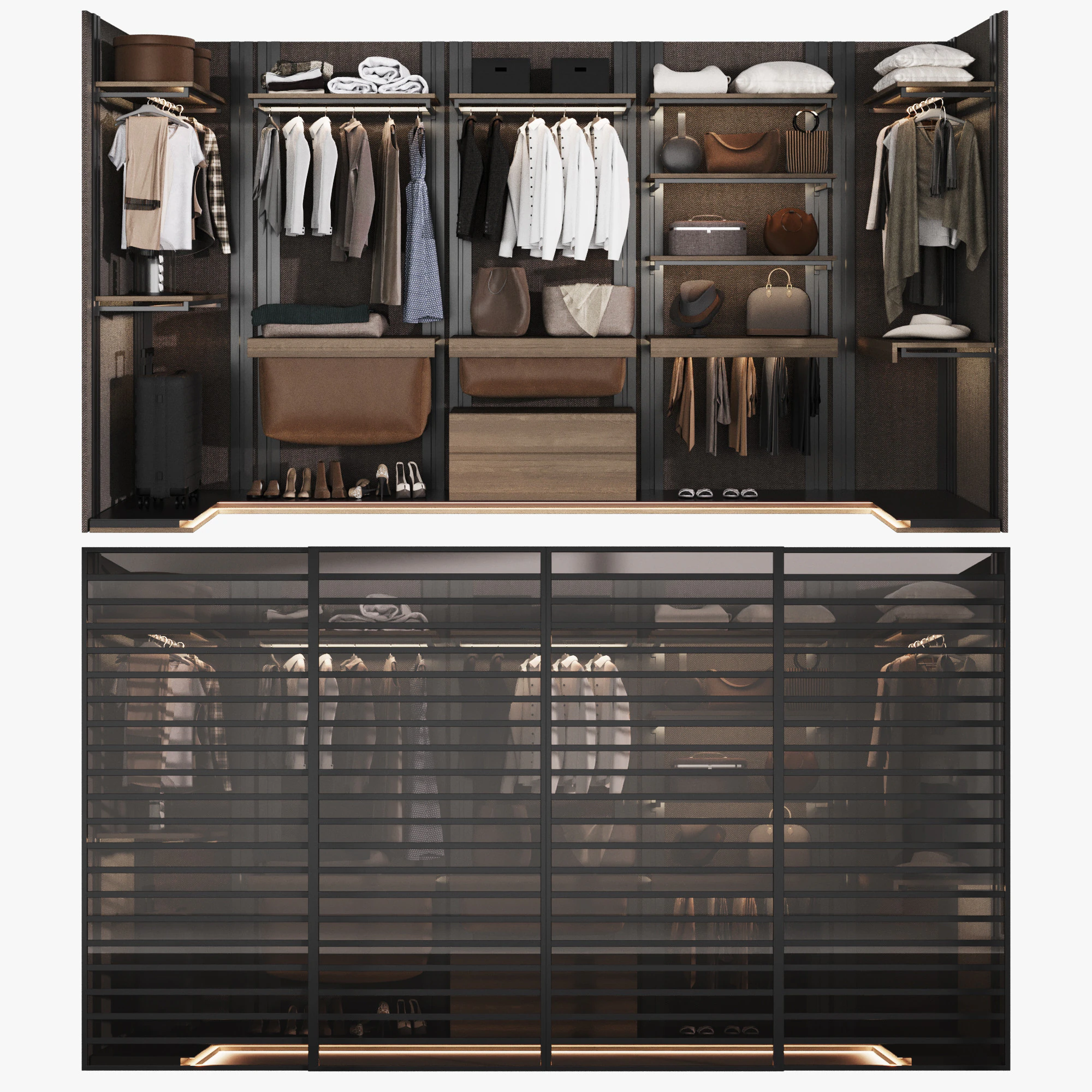 Wardrobe with filling 3D Model .c4d .max .obj .3ds .fbx .stl .blend 