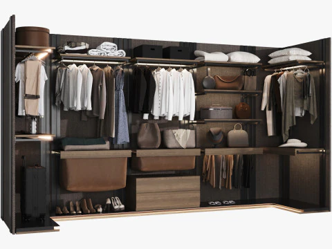 Wardrobe with filling 3D Model