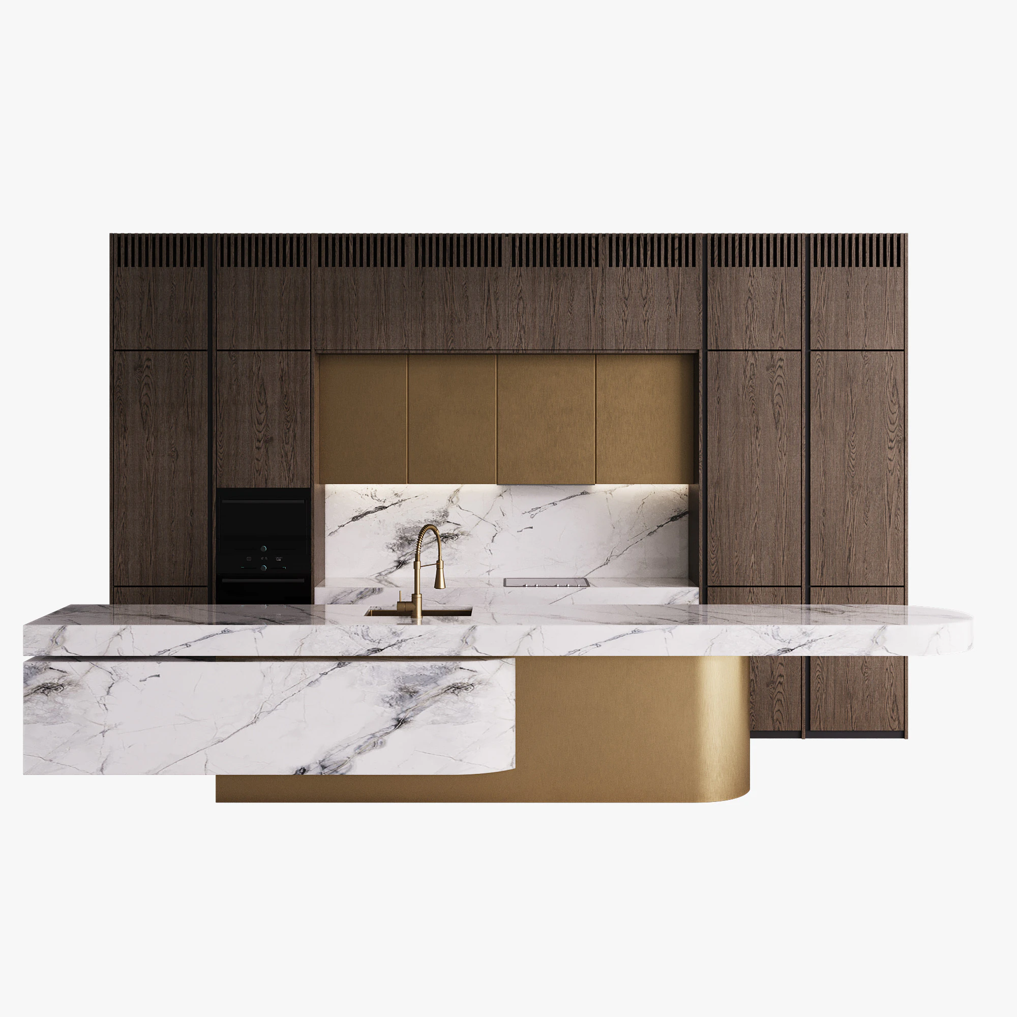 Modern Kitchen with Island 10 3D Model .c4d .max .obj .3ds .fbx .stl .blend