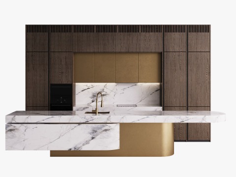 Modern Kitchen with Island 10 3D Модель