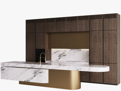 Modern Kitchen with Island 10 3D-Modell