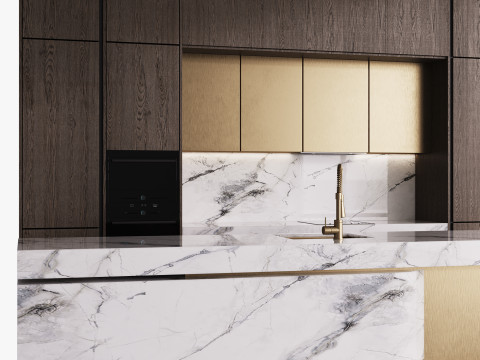 Modern Kitchen with Island 10 3D-Modell