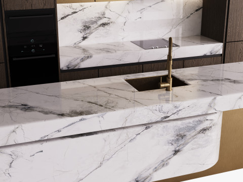 Modern Kitchen with Island 10 3D-Modell