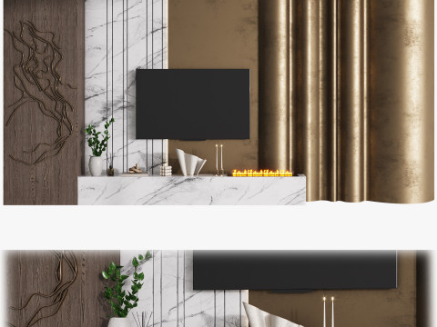 TV wall 9 3D 모델