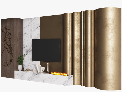 TV wall 9 3D Model