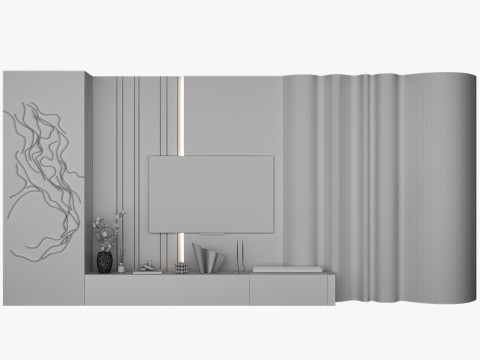 TV wall 9 3D Model