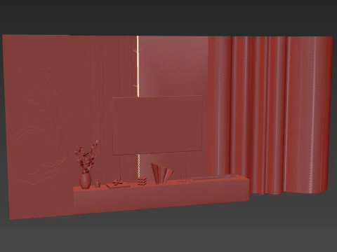 TV-muur 9 3D Model