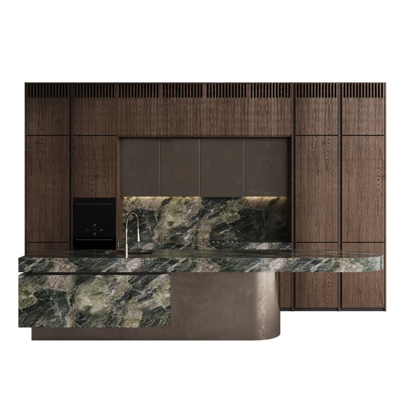 Modern Kitchen with Island 3D Модель .c4d .max .obj .3ds .fbx .stl .blend