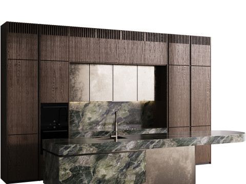 Modern Kitchen with Island 3D Модель