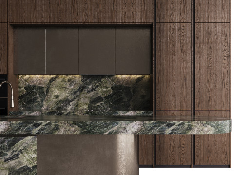 Modern Kitchen with Island 3D Модель