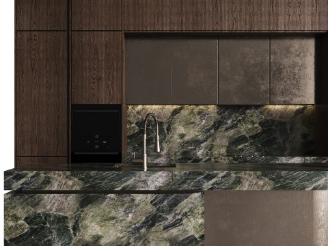 Modern Kitchen with Island 3D Модель